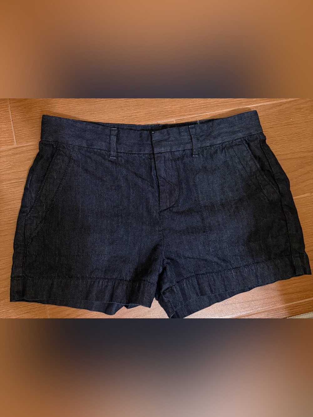 LOFT Dark Navy Denim-Look Jean Shorts